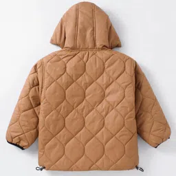 Little Kangaroos Knit Full Sleeves Hooded Quilted Jacket - Mint Green image 2