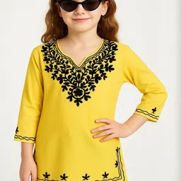 Naida Ethnic Motifs Embroidered V-Neck Thread Work Thread Work Kurti-picture-19