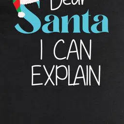 FFlirtygo Christmas Theme Cotton Full Sleeves Dear Santa I Can Explain Printed Romper - Black image 4
