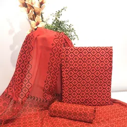 Alankaran designs Printed Pure Cotton Unstitched Dress Material image 2