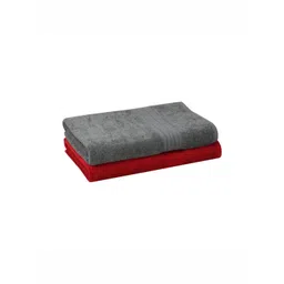 MAFATLAL Grey & Red 2 Pieces Pure Cotton 250 GSM Bath Towels-picture-29