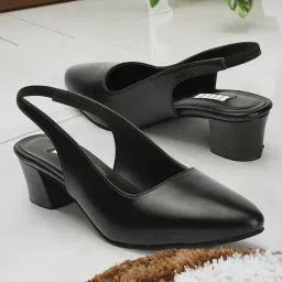 Elle Women's Black Sling Back Sandals image 1