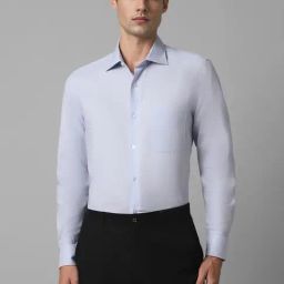 Louis Philippe Blue Cotton Regular Fit Texture Shirt-picture-34