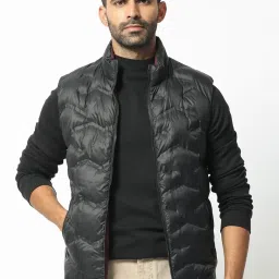 Rare Rabbit Black Regular Fit Solid Jacket image 1