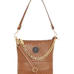 Esbeda Tan Textured Medium Shoulder Bag image 1