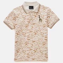 Blue Giraffe Boys Cream T-Shirt image 1