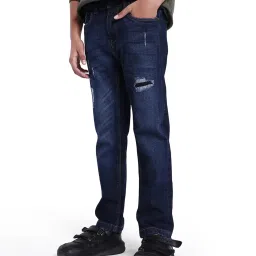 Rare Ones Boys Blue Cotton Solid Jeans image 1