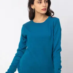 Globus Teal Full Sleeves Sweater-picture-34