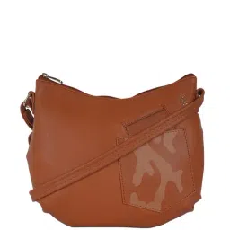 GG By Baggit Maty Tan Solid Small Sling Handbag-image-3