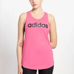 adidas Pink Cotton Printed Sports Tank Top image 1