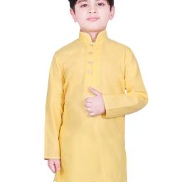 SG Yuvraj Kids Yellow Solid Kurta-picture-23