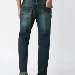 Pepe Jeans Dark Blue Regular Fit Lightly Washed Jeans image 2