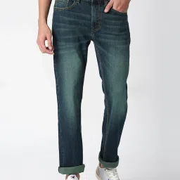 Pepe Jeans Dark Blue Regular Fit Lightly Washed Jeans image 1