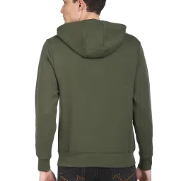 U.S. Polo Assn. Olive Cotton Regular Fit Printed Hooded Sweatshirt image 2