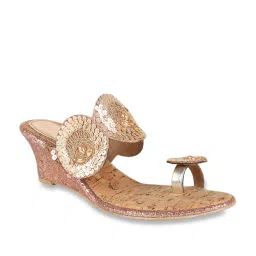 Catwalk Golden Toe Ring Wedges image 1