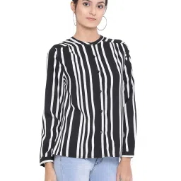 Oxolloxo Black & White Striped League Chic Shirt image 3