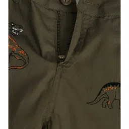 Cherry Crumble By Nitt Hyman Boys Olive Embroidered Shorts image 3