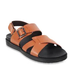 Mochi Men's Tan Back Strap Sandals image 2