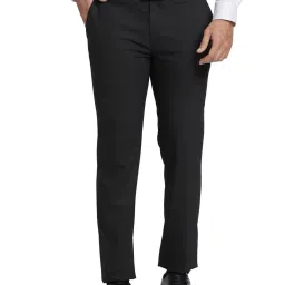 Park Avenue Black Super Slim Fit Texture Trousers image 1