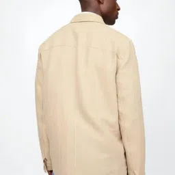 GAP Beige Regular Fit Solid Blazer image 2
