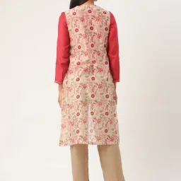 Rooted Ecru & Pink Floral Print Shrug image 2