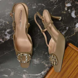 Ronnie Grey Women's Khaki Back Strap Stilettos image 1