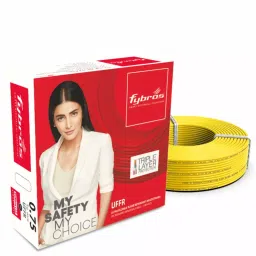 Fybros 0.75 Sq.mm 1 Core UFFR Wire Yellow (90 m)-picture-21