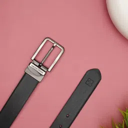 Carlton London Black Leather Reversible Formal Belt for Men image 1