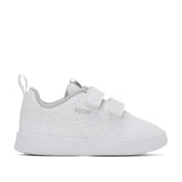 Puma Kids Courtflex V2 White Velcro Shoes image 1