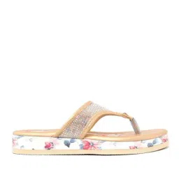 Khadim Kids Beige & Gold T-Strap Sandals-picture-15