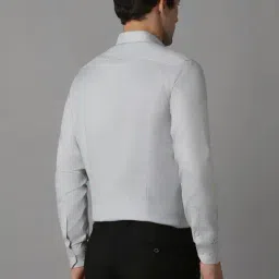 Louis Philippe Grey Cotton Slim Fit Checks Shirt image 2