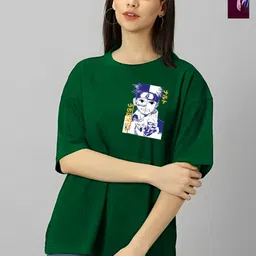 Parona Women Pack of 2 Naruto Graphic Printed Round Neck Oversized T-shirts-picture-20