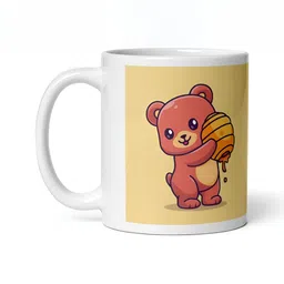 Mr UVD White & Yellow Graphic Printed Ceramic Matte Mug 350 ML image 2