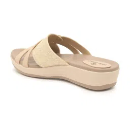 Pelle Albero Women's Beige Cross Strap Wedges image 5