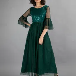 NEUDIS Green Embellished Maxi Dress image 1