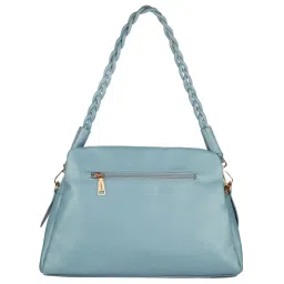 Caprese Blue Solid Medium Handbag image 3