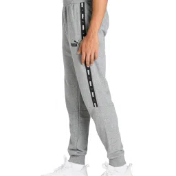 Puma Essentials Grey Cotton Regular Fit Printed Joggers image 3