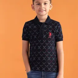 U.S. Polo Assn. Boys Navy Printed Polo T-Shirt-picture-39