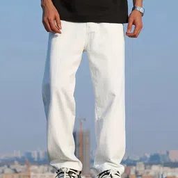 THIRD QUADRANT Men Loose Baggy Mid-Rise Jeans-picture-13