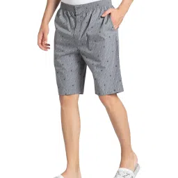 Jockey Grey Cotton Printed Bermuda Shorts image 3
