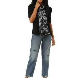 Trend Arrest Black Floral Print Scarf image 2