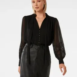 Forever New Lexi Lace Sleeve Blouse Shirt-image-5