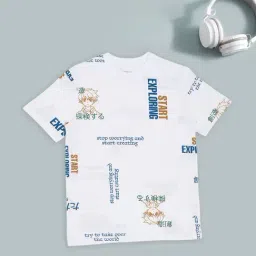 Pantaloons Junior Boys White Alyssum Printed T-Shirt-image-86