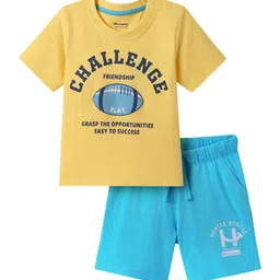 Honeyhap Boys Graphic Printed Round Neck Drawstring Night suit-picture-30