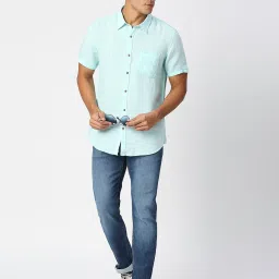 Pepe Jeans KINGSMAN Aqua Regular Fit Linen Shirt image 5