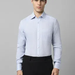 Louis Philippe Blue Linen Slim Fit Texture Shirt-picture-23