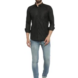 Jainish Black Cotton Regular Fit Shirt image 4