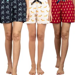 Nite Flite Multicolor Printed Night Shorts (Pack of 3) image 1
