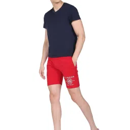U.S. Polo Assn. Red Cotton Regular Fit Printed Shorts image 5