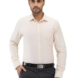 Park Avenue Yellow Slim Fit Striped Shirt-image-92